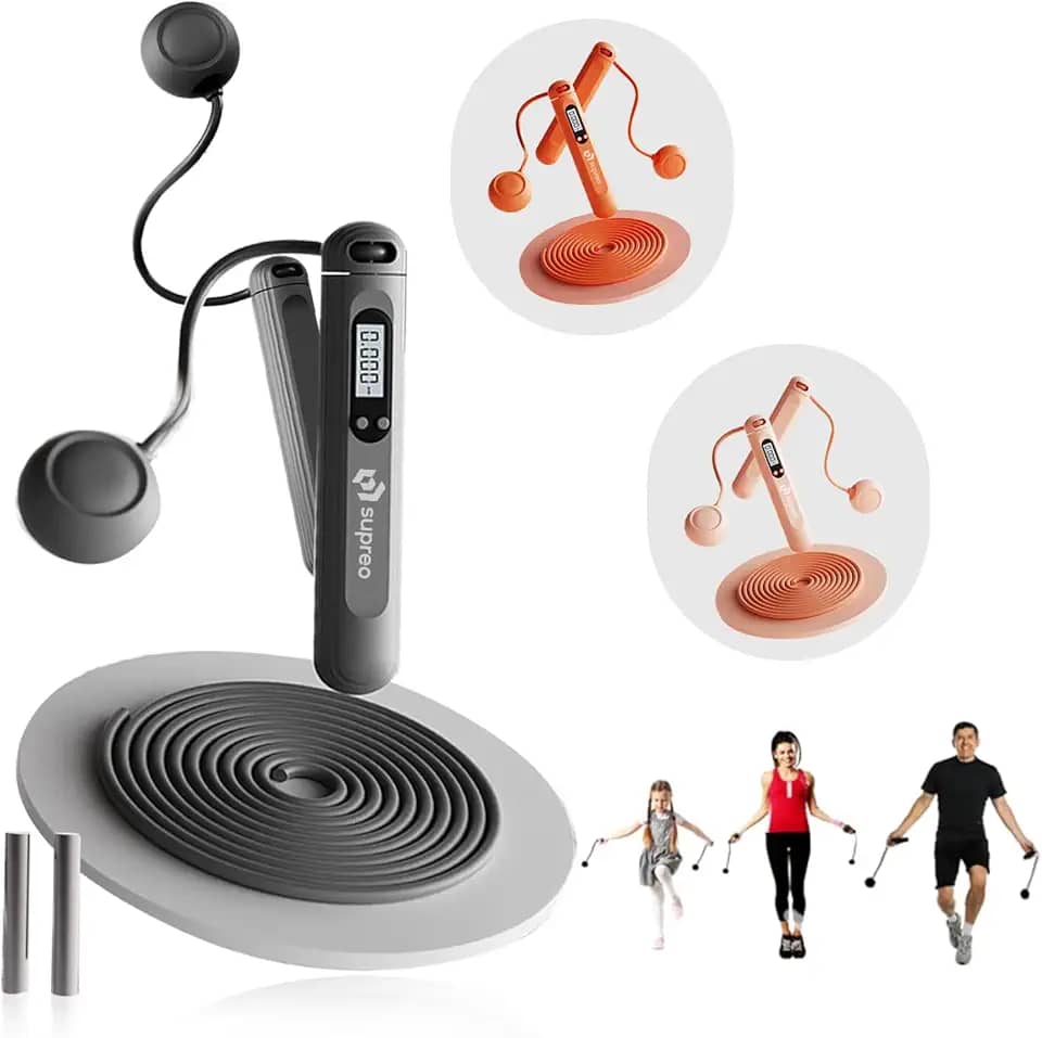 Corda De Pular Sem Fio e Com Fio Com Rolamento 4 Modos Contador Digital De Calorias Peso Ajustável Treino em Casa Exercício Fitness Academia