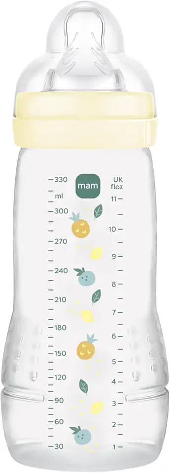 MAM Baby 1 Mamadeira Easy Active 270ml Com Formato Ergonômico e Fácil de Segurar para Crianças 2+ Meses com Bico de Silicone Skinsoft, Neutra