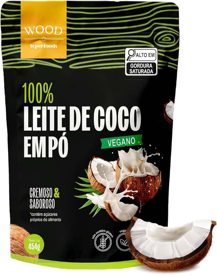 Leite de Coco em Pó 100% Puro Vegano Sem Lactose 454g