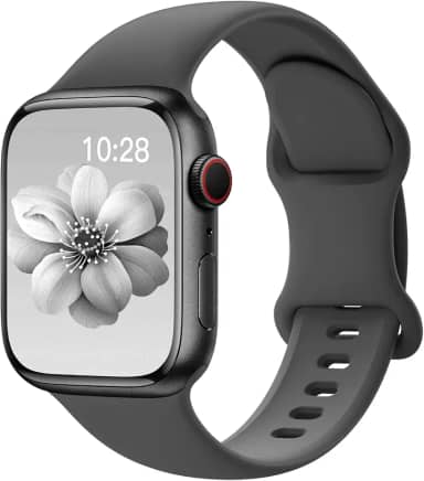 Pulseiras esportivas de silicone compatível com pulseiras de Apple Watch de 40 mm, 38 mm, 41 mm, 44 mm, 45 mm, 42 mm, 49 mm femininas e masculinas, pulseira de substituição esportiva macia e
