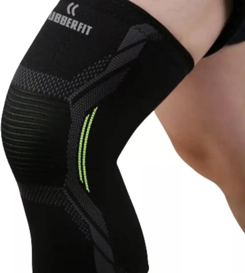 Joelheira de Compressão Armor Ortopédica Elástica Profissional para proteção e recuperação do joelho Premium Rubber Fit (Verde, Médio)