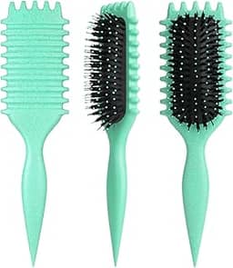 Escova de cabelo encaracolado de nylon premium para modelar e definir cachos com facilidade, perfeita para mulheres e homens (verde)