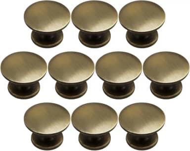 Kit 10 Puxadores Ponto Redondo Para Móveis Gaveta Armário (Antique Escovado)