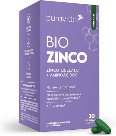 Puravida Suplemento alimentar Bio Zinco 30 cápsulas
