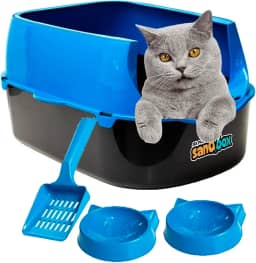 JEL PLAST Caixa De Areia Bandeja Furba Desmontável P/Gatos (Azul)