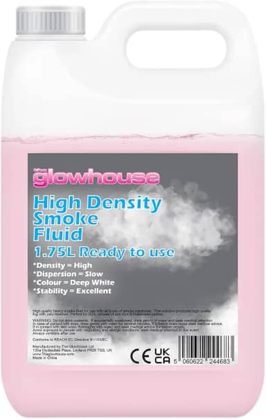 The Glowhouse Fluido de neblina de fumaça de alta densidade de longa duração DJ e Party Effect Mist Haze líquido para máquinas 1,75 litros