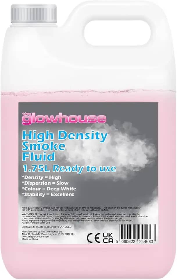 The Glowhouse Fluido de neblina de fumaça de alta densidade de longa duração DJ e Party Effect Mist Haze líquido para máquinas 1,75 litros