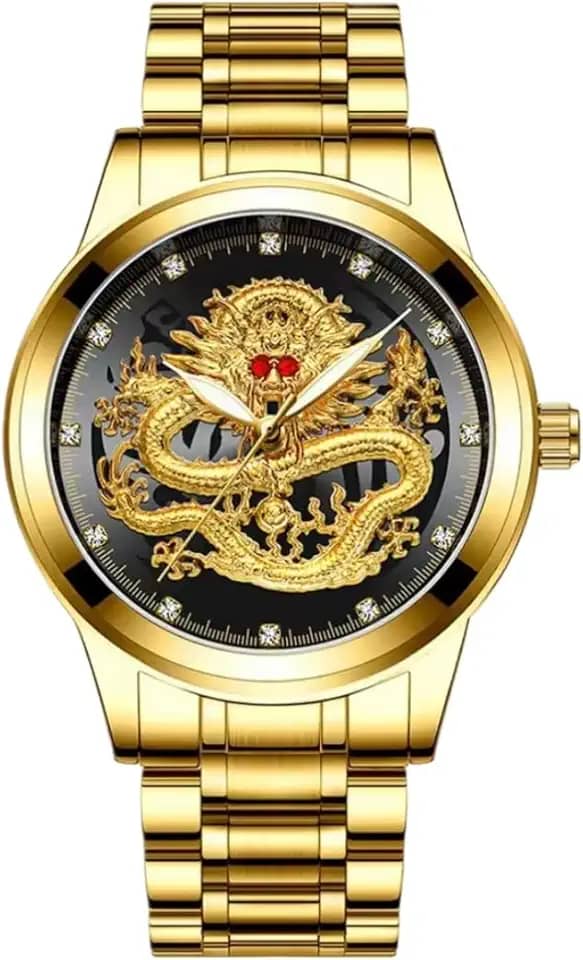 Relógio de Pulso Dragão Chinês 3D