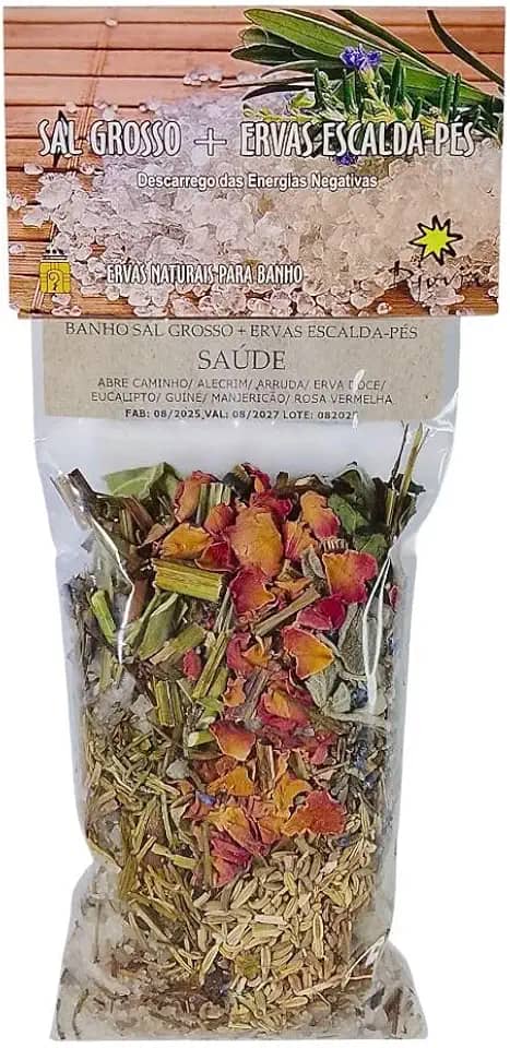 Banho Sal Grosso + Ervas Escalda Pés Saúde Emb.180g