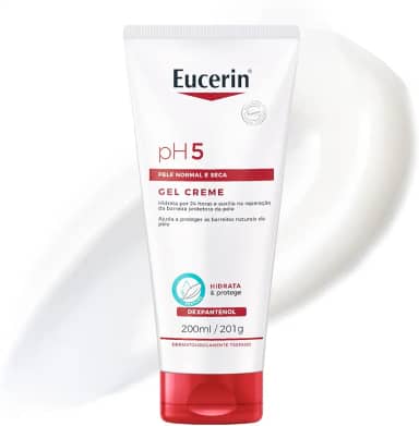 EUCERIN Gel Creme Hidratante Corporal pH5 200ml, Textura Ultraleve, Dexpantenol, Hidratação Diária, Pele Sensível e Seca