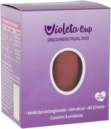 Violeta Cup Disco Menstrual Duo Mini Cor Vermelho Para Colo Do Útero Médio E/Ou Baixo