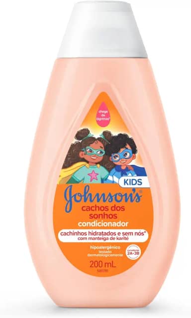 Condicionador Infantil Para Cabelos Cacheados Johnson's Cachos Dos Sonhos, 200ml
