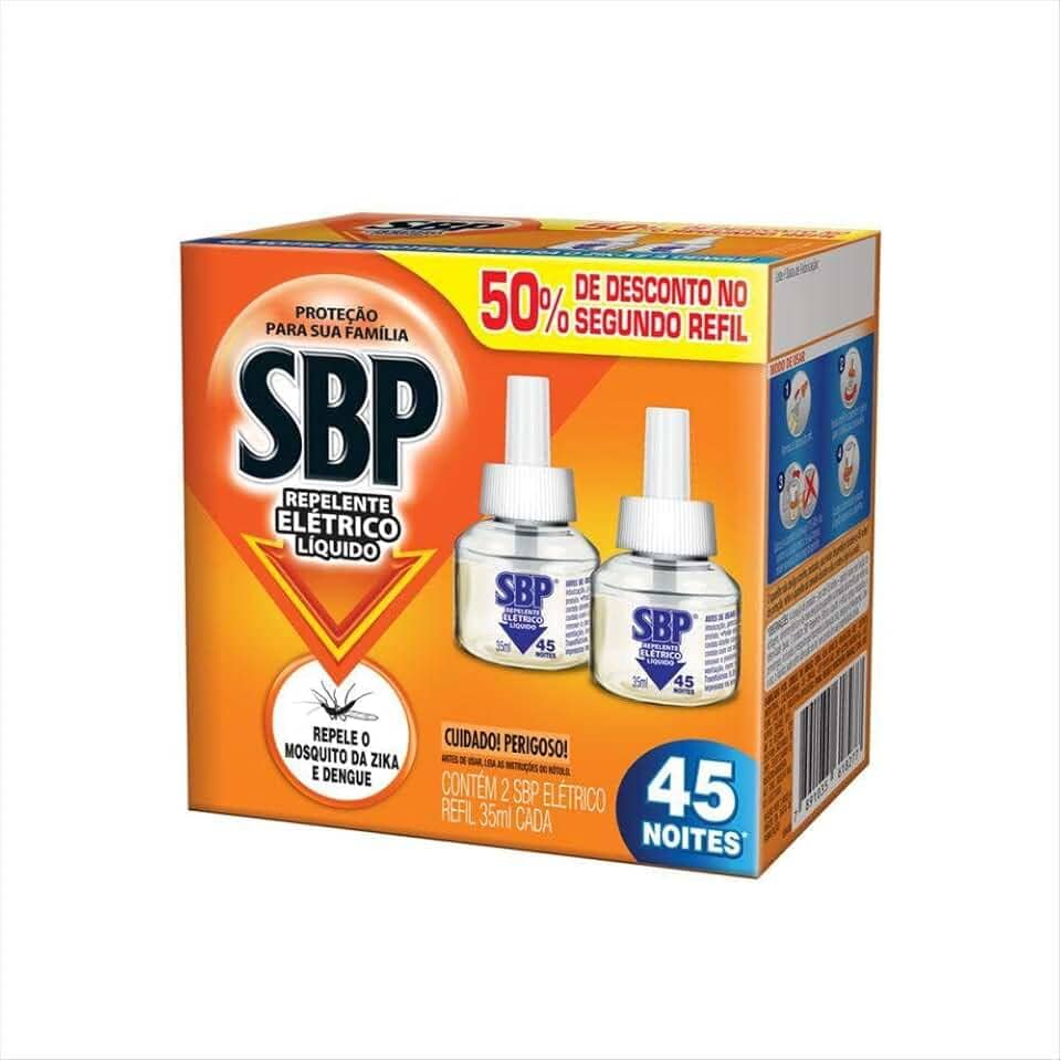 SBP Repelente Elétrico Líquido 45 Noites 50% 2ª Unidade 35Ml