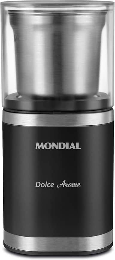 MONDIAL Moedor de Café Dolce Arome, Preto/Inox, 180W, 127V - MCF-01-BI
