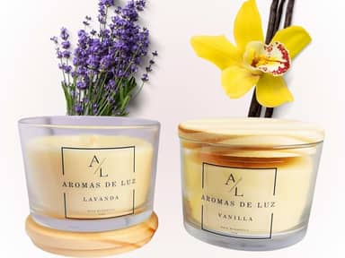 Kit Velas Aromáticas, 100g, Vanilla e Lavanda, 36 Horas de Duração, 2 Unidades