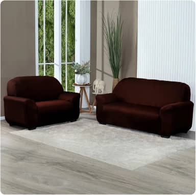 Capa Para Sofá Grossa em Malha Gel 2 e 3 Lugares Cores Diversas (Marrom)