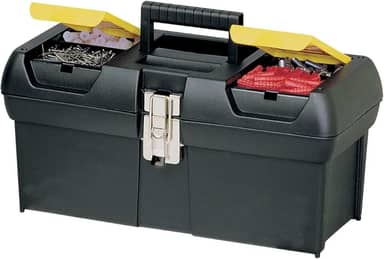Stanley Caixa de Ferramentas 16 Pol, Com Bandeja e Fechos em Aço Carbono, Ideal para Armazenas as suas Ferramentas, Modelo 16013