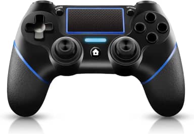 Controle Sem Fio PS4 para PlayStation 4/Pro/Slim/PC Laptop, Joypad Profissional PS4, Painel de Toque com Vibração Dupla, Modo Instantâneo para Compartilhar Joystick (Azul)