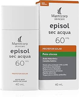 Mantecorp - Protetor Solar Episol Sec Acqua FPS 60 - Base Aquosa Ultraleve - Proteção e Controle da Oleosidade - 40ml