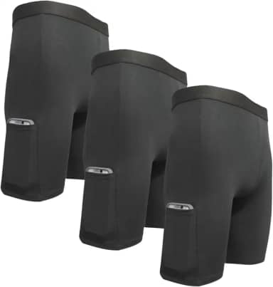 Kit 3 Bermuda Ciclista Com Bolso Segunda Pele Proteção Térmica UV Meia Coxa