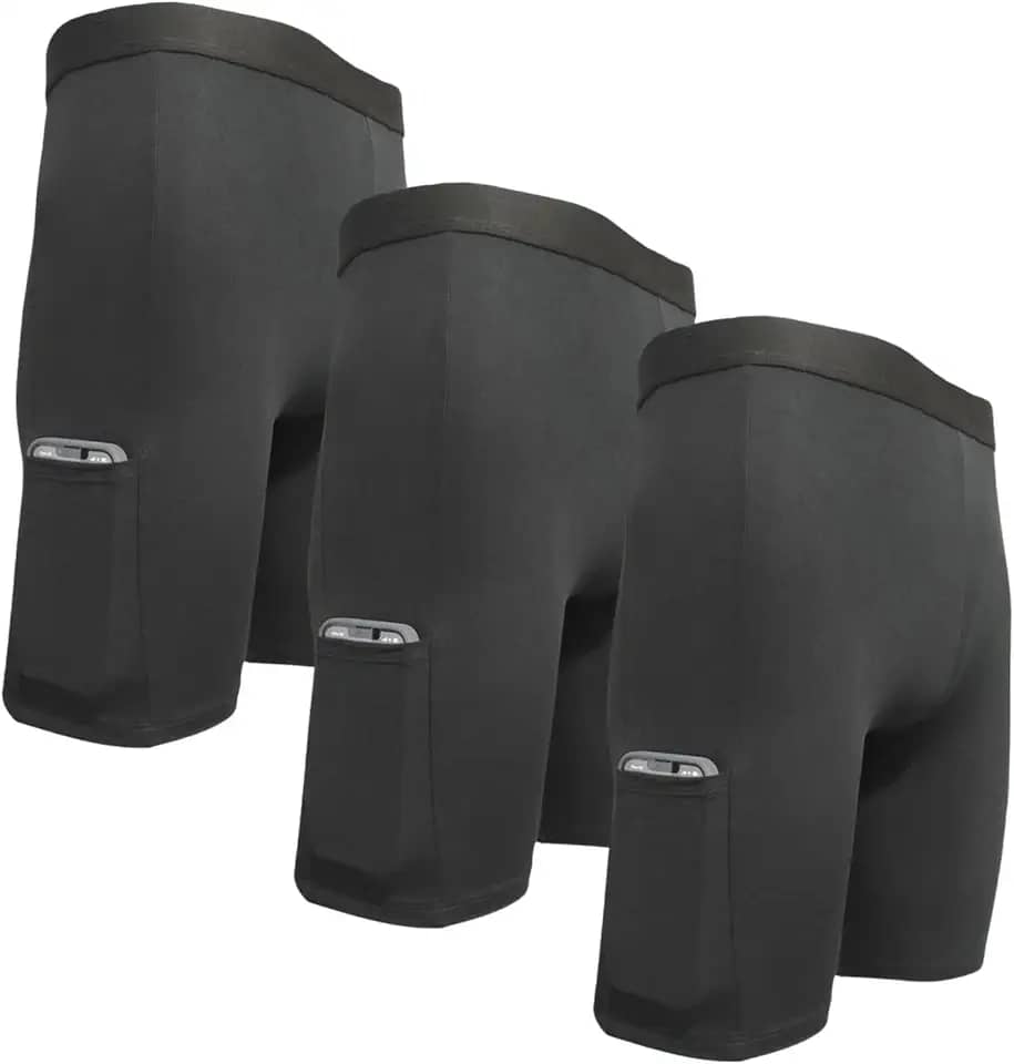 Kit 3 Bermuda Ciclista Com Bolso Segunda Pele Proteção Térmica UV Meia Coxa