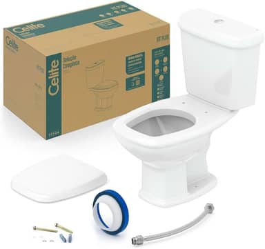 Kit Vaso Sanitário com Caixa Acoplada e Assento Soft Close Fit Plus Celite