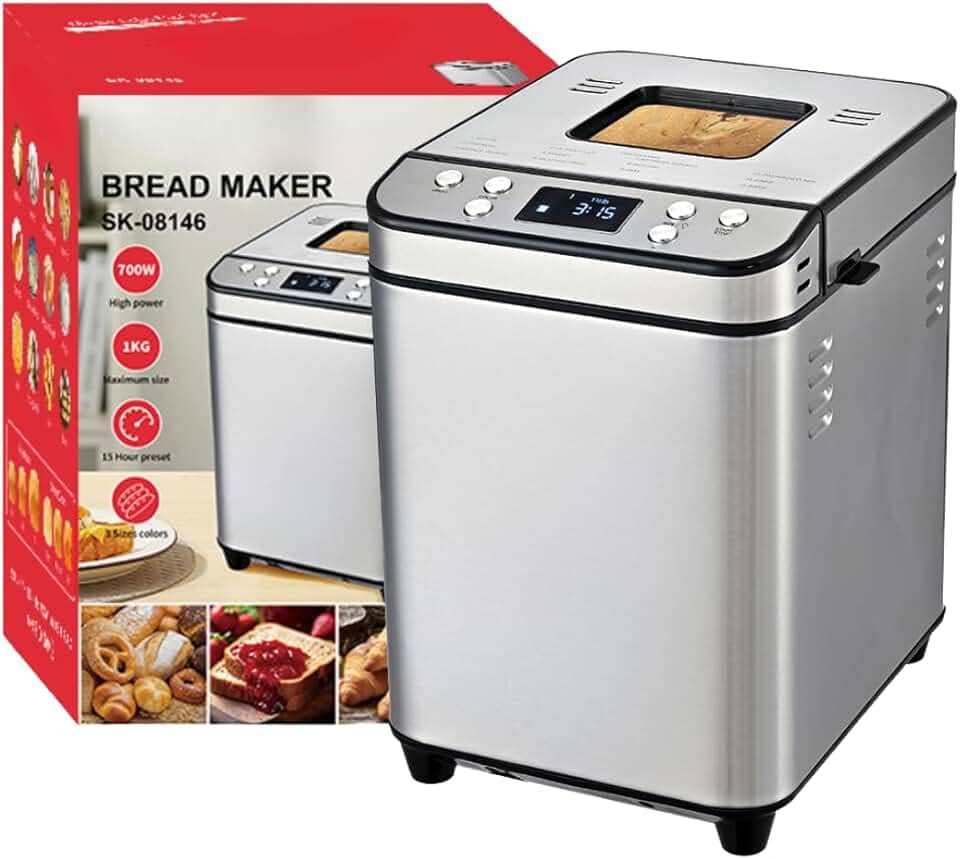 Máquina de Pão Caseiro Automática Elétrica com Timer Programável para Uso Doméstico (110v)