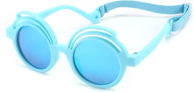 Óculos de sol redondos para bebês, óculos de sol flexíveis de borracha com alça para bebês recém-nascidos de 0 a 24 meses