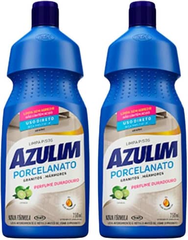 Kit com 2 Limpa Porcelanatos Azulim Citrus 750ml, Limpeza Eficiente e Aroma Cítrico