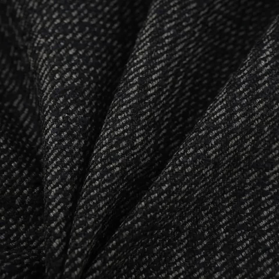 Tecido de lã azul-cinza (vendido por jarda) - estilo tweed, adequado para fazer saias, ternos de alta qualidade, decorações de interiores e artesanato artesanal.