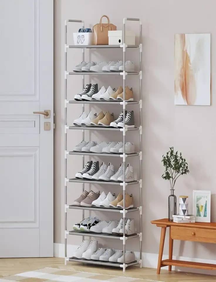 Sapateira Vertical Luxo Rack Aço Inox 9 Prateleiras 27 Pares (9 prateleiras)