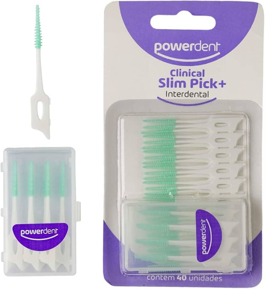 Escova Interdental Powerdent Slim Pick+ com estojo - 40 un