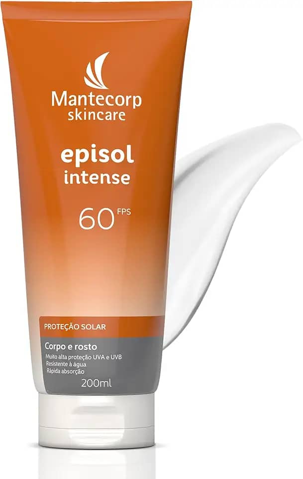 Protetor Solar Corporal e Facial Episol Intense Fps 60-200ml - Proteção UV e Textura Hidratante - Ideal para Uso Diário em Todos os Tipos de Pele - Mantecorp