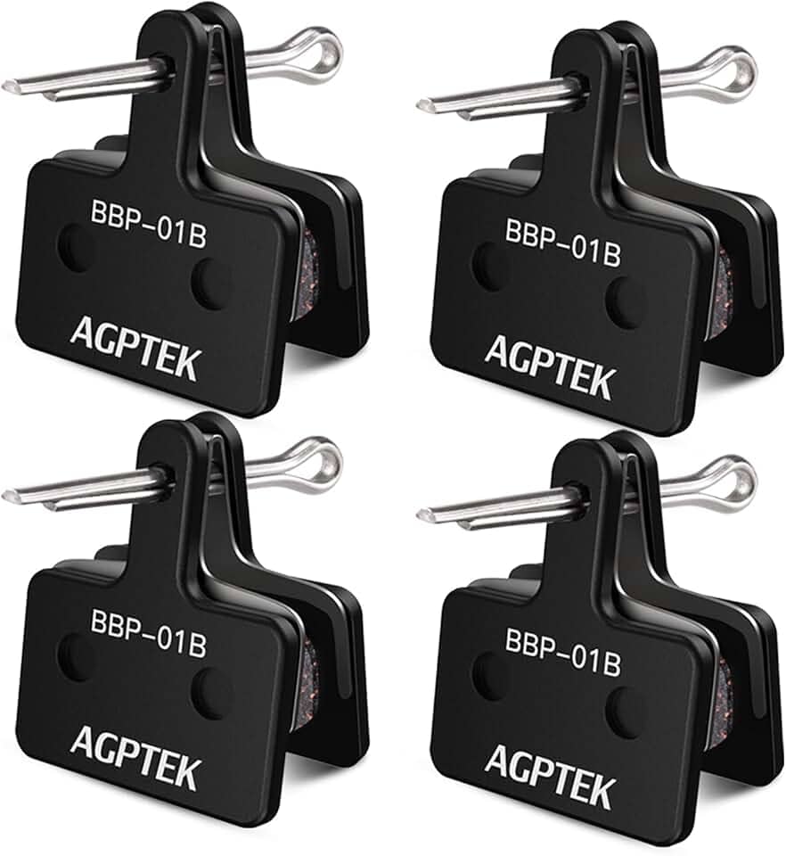 AGPTEK Pastilhas De Freio De Bicicleta, Pastilhas De Freio De Alto Desempenho, Pastilhas De Freio A Disco E Mola (Semi-Metálica) Para Freios A Disco De Mountain Bike, 4 Pares De Pastilhas De Bicicleta