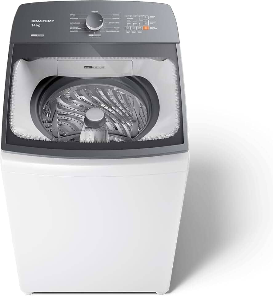Máquina de Lavar Branca 14kg Brastemp com Smart Sensor e Lavagem Rápida - BWJ14AB