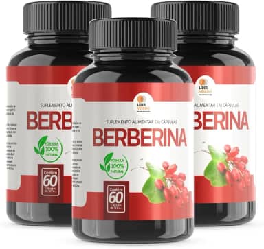 Berberina 500mg – Suplemento Alimentar em Cápsulas (60 cáps) - 3 potes