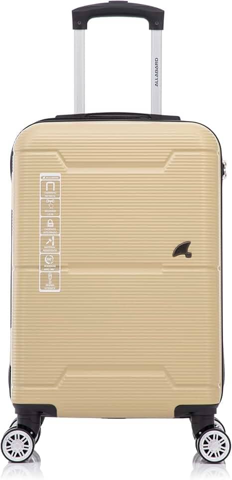 Mala de Bordo Allabard 10kg ABS Rígido Viagem Rodinhas 360° Padrão ANAC Verona (20) (Caqui)