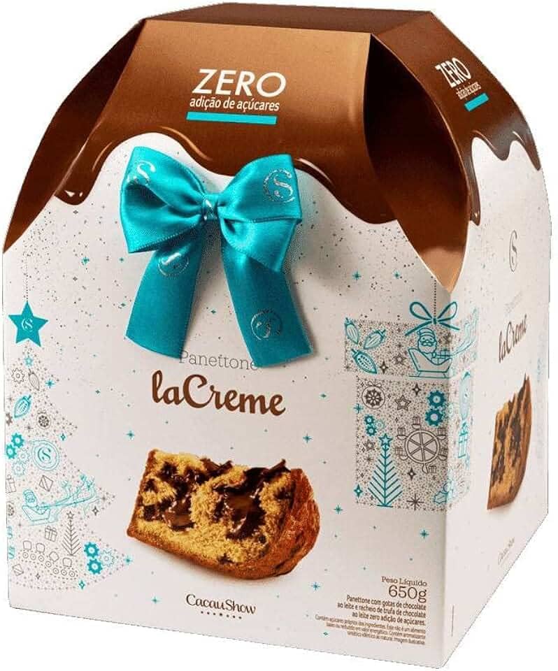 Panettone laCreme Zero Adição de Açúcar 650g Cacau Show
