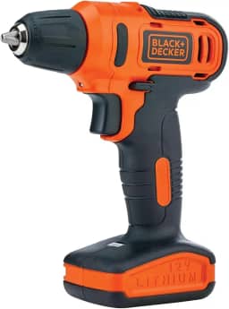 BLACK+DECKER Furadeira e Parafusadeira 3/8 Pol Bateria, 900 RPM, 13 Acessórios, Potência e Versatilidade, Modelo ‎LD12S, 12V