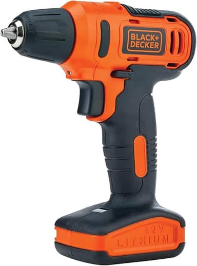BLACK+DECKER Furadeira e Parafusadeira 3/8 Pol Bateria, 900 RPM, 13 Acessórios, Potência e Versatilidade, Modelo ‎LD12S, 12V