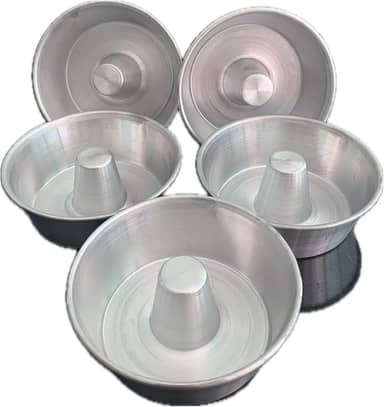 Kit 5 Forma Bolo Caseiro Pequeno 13 X 6,0 X 15,5 Cm Alumínio