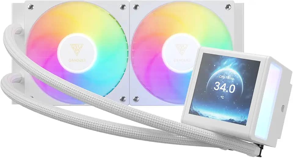 Water Cooler Gamdias Chione P5-240 WH Branco RGB com Tela IPS LCD 3.4” 240mm