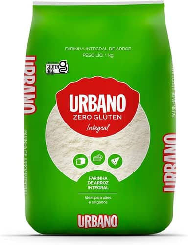 Urbano, Farinha de Arroz Integral, Zero Glúten - 1kg