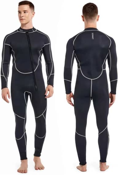 neoprene mergulho 1.5mm 3 mm Roupa de mergulho de uma peça Mangas compridas masculinas e femininas Zíper frontal Caiaque de mergulho com surf quente e frio