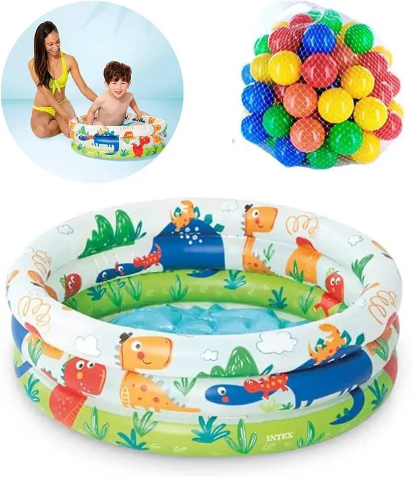 Piscina de Bolinhas Dinossauros 40 Litros + 50 Bolinhas Coloridas