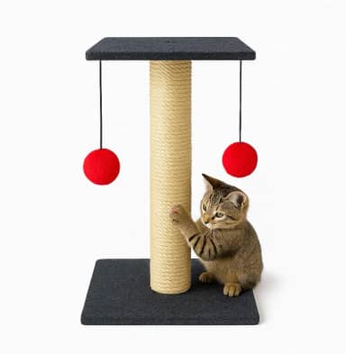 BOXFAN Arranhador Torre para Gatos Pet com Poste de Sisal e Brinquedo com Bolinha Ideal para Entretenimento do Pet, Protege Móveis e Reduz o Estresse
