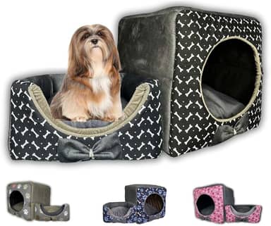 Caminha Casa Pet Iglu Grande: Casinha Cama Luxo Para Cachorro E Gato Com Fundo Impermeável (Preto)
