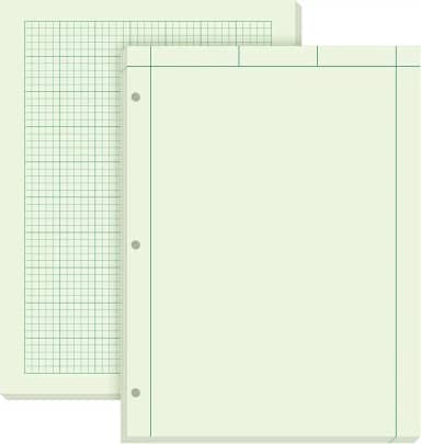 Seajan Bloco de engenharia de computação de 2 peças, bloco de engenharia de 21 x 28 cm, caderno de engenharia, bloco de papel gráfico, 5 quadrados por polegada, bloco de engenharia de evidências, 100