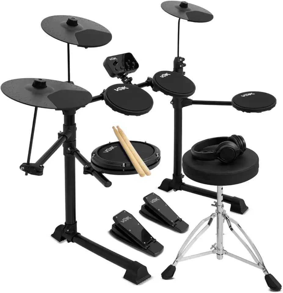 Bateria Eletrônica Profissional Midi Preta Voik VIBE-500