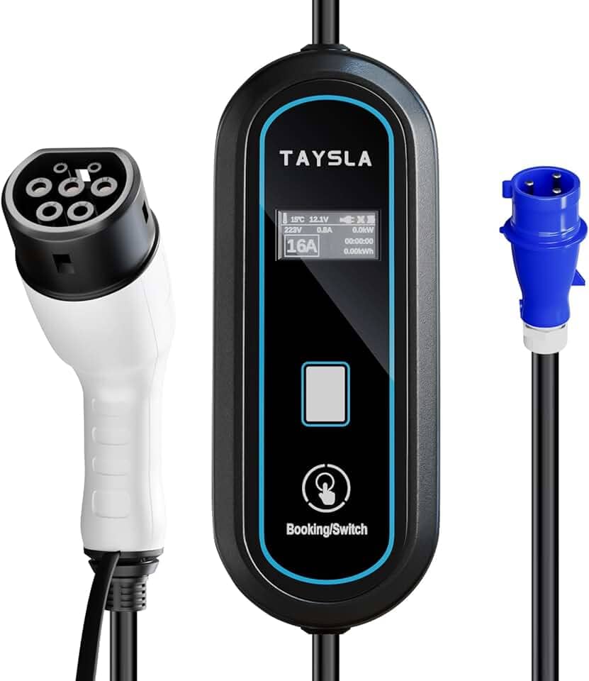 Phantom Carregador para 7KW Portátil Carro Cabo de 5M 32A-24A-20A-16A-13A-10A-8A Carregador EV Tipo 2 para Carros Elétricos e Híbridos Uso Interno/Externo Veículo Elétrico BYD Nissan